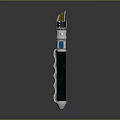 Detailed Lightsaber With Blue Blade And Layered Metallic Hilt Design