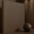 Light Toned Wooden Wall Paneling with Simple Decorative Sphere in Modern Interior