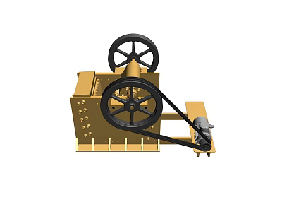 Industrial Equipment With Large Black Wheels Metal Base And Mechanical Lever 3d model
