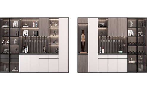 Modern Wine Cabinet Simple 3d model