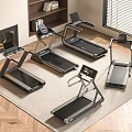 Various Modern Treadmills As Home Gym Fitness Equipment With Digital Screens And Sleek Design