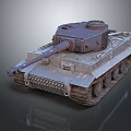 Detailed 3D Tank Model With Turret Gun Barrel And Metallic Tracks Design