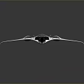 Sleek Silver Gray Flying Wing Aircraft With Smooth Reflective Surface And Two Circular Components 3d model