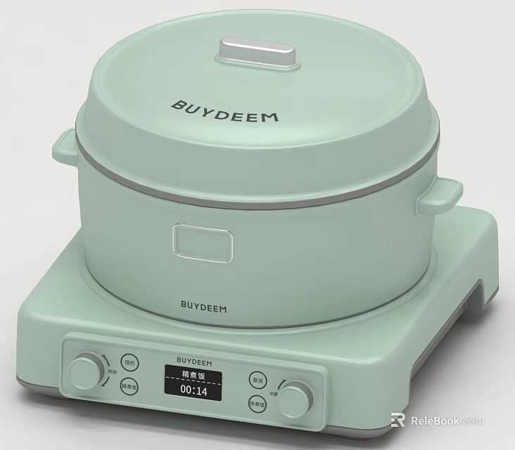 SUYDEEM Light Green Multi Functional Electric Steamer With Digital Display Modern Design 3d model