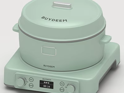 SUYDEEM Light Green Multi Functional Electric Steamer With Digital Display Modern Design 3d model