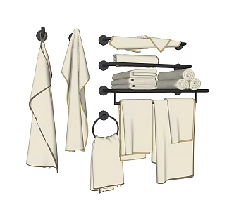 Modern towel 3d model