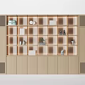 Modern Luxury Wooden Decorative Cabinet With LED Lighting And Glass Shelves For Storage