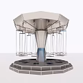 Modern Photo Spot With Hanging Swings And Metallic Carousel Structure 3d model