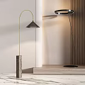 Modern Minimalist Floor Lamps With Golden Black Poles And Conical Circular Shades