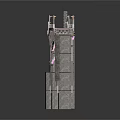 Detailed Arched Bridge Model With Stone Abutments And Intricate Metal Framework