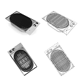 Modern Electric Kitchen Grill with Silver Body Black Grate and Knob Controls