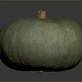 Whole Green Pumpkin With Yellow Spots And Brown Stem Surface Texture