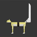 Yellow Dog Shaped Doll With Movable Joints And Long Tail