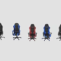 Ergonomic Leisure Gaming Chairs In Black Red Blue Gray With Adjustable Armrests And Wheels