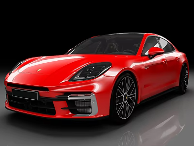 Red Sports Car With Modern Sleek Body And Black Alloy Wheels Design 3d model