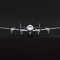 White Emergency Service Passenger Aircraft With Four Engines Twin Tail And Badge