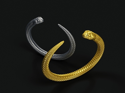 Ring Jewelry Gold Snake Ring Silver Snake Ring 3d model