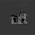 Professional Complete Drum Set With Toms Snare Bass Drum Cymbals And Stands