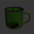 Green Household Mug With Silver Rim And Comfortable Handle For Daily Use