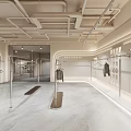 Modern Clothing Store Interior With Hangers Lighting And Minimalist Design