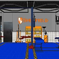 Modern Automotive 4S Shop Interior With Maintenance Area Lifting Equipment And Tool Racks
