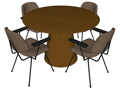 Dining table and chair 3d model