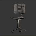 Modern Checkered Pattern Chair with Backrest Seat Cushion and Metal Base Wheels