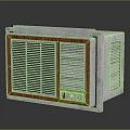 Vintage Electronic Appliance With Wooden Panel Metal Frame Front Grilles And Control Knobs 3d model