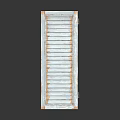 Three Vertical Wood And Stone Grilles With Decorative Design Structure