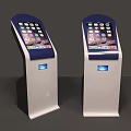 Public Facility Standing Self Service Kiosks With Interactive Touch Screens And Digital Interfaces 3d model