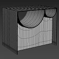 Modern Side Table With Glass Top And Dual Circular Metal Frame Design