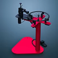 Bicycle Wheel Maintenance Hardware Tool With Red Stand And Black Mechanical Structure 3d model
