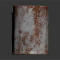 Rusty Metal Barrels With Worn Surface And Reflection On Black Glossy Base