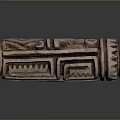 Traditional Cylindrical Stone Sculpture With Intricate Carved Patterns And Hollow Center