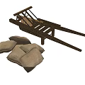 Cart Grain Cart Log Cart Sack 3d model