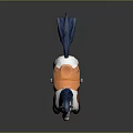 Cartoon Horse Figure With Brown White Body Blue Mane Tail And Saddle Bridle