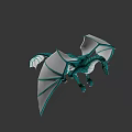 3D Rendered Dragon Character With Blue Scales White Wings And Detailed Features