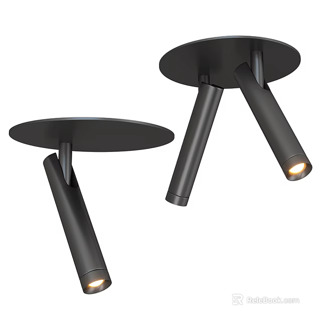 Modern Black Downlights And Spotlights With Adjustable Direction For Ceiling Mounting 3d model 