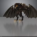 Mechanical Character With Bat Like Creature Red Body Yellow Eyes And Detailed Wings