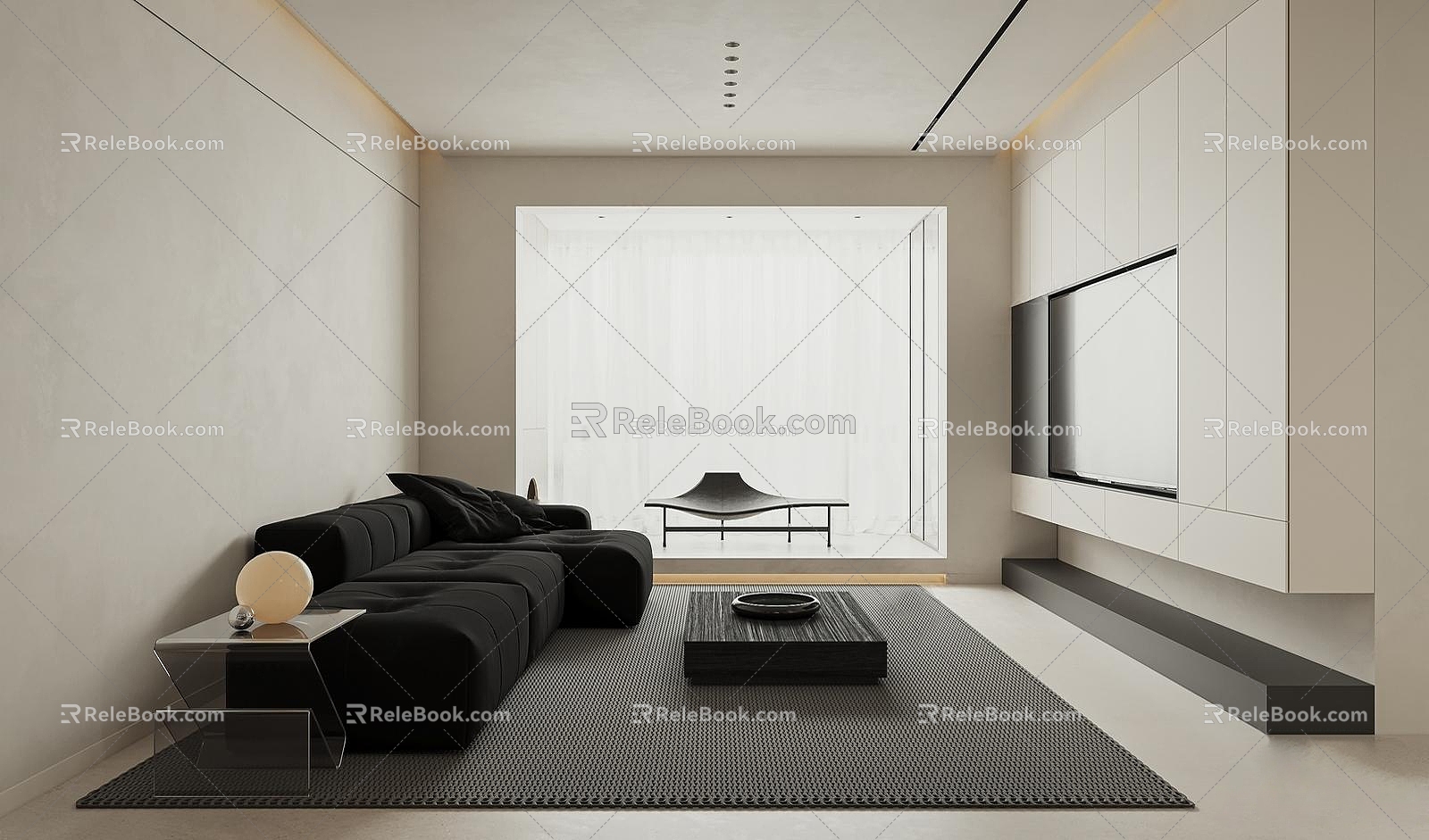 Minimalist Living Room 3d model