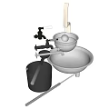 Essential Kitchen Tools Including Sink Faucet Strainer Bucket And Cleaning Mop
