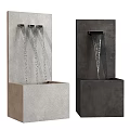 Modern Garden Water Fountain With Dark Gray And Light Gray Square Base And Water Flow