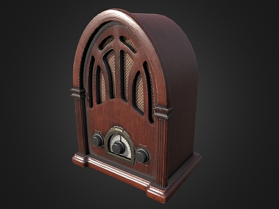 Old-fashioned radio broadcast speaker audio appliances model