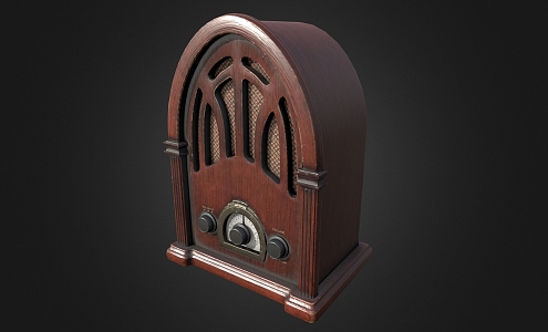 Old-fashioned radio broadcast speaker audio appliances 3d model