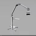 White Mobile Furniture With Adjustable Arm Rolling Wheels And Display Tray