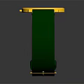 Luxury Watch With Golden Case Green Leather Strap And Shiny Dial