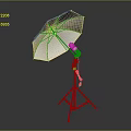 Computer Studio Lighting Setup With White Umbrella And Tripod Stand 3d model