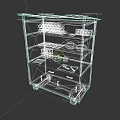 Practical Food Stall With Multiple Shelves Assorted Bread Fresh Vegetables Sauce Containers Drawers And Wheels