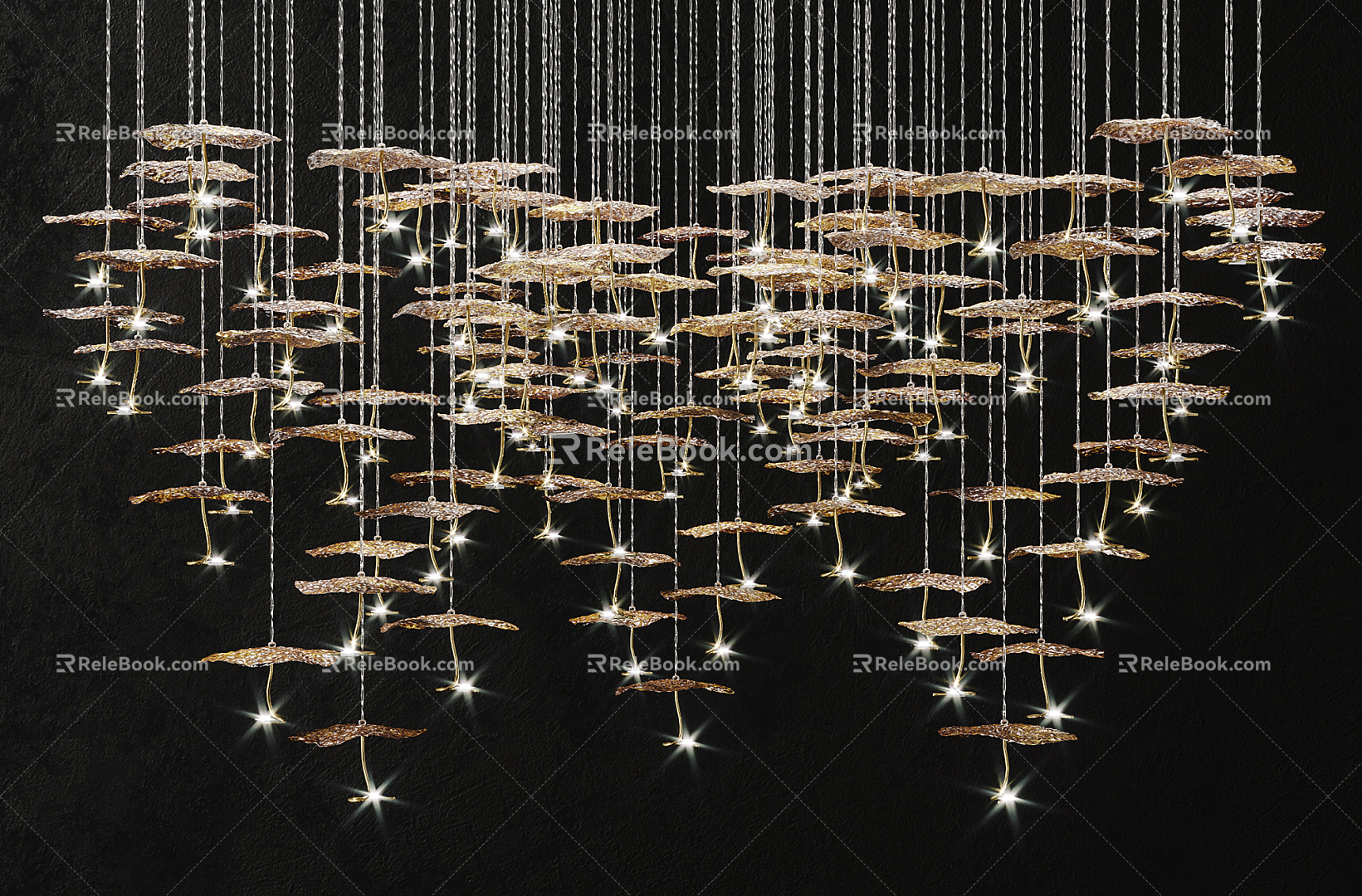 Modern Crystal Chandelier Metal Crystal Chandelier 3d model