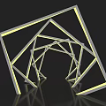 Modern Activity Passage With Geometric Structure And Colorful Lighting Effects 3d model